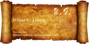 Ulbert Ilona névjegykártya