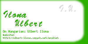 ilona ulbert business card